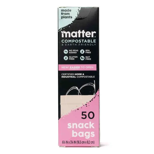 Alt view image 3 of 6 - Matter Compostable Snack Size Food Storage Bags, 50 Count