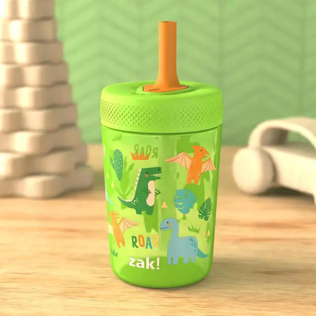 Alt view image 3 of 6 - Zak Designs 12oz Dinosaur Straw Tumbler, Leak-Proof, Easy to Hold