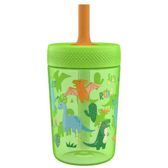 Alt view image 4 of 6 - Zak Designs 12oz Dinosaur Straw Tumbler, Leak-Proof, Easy to Hold