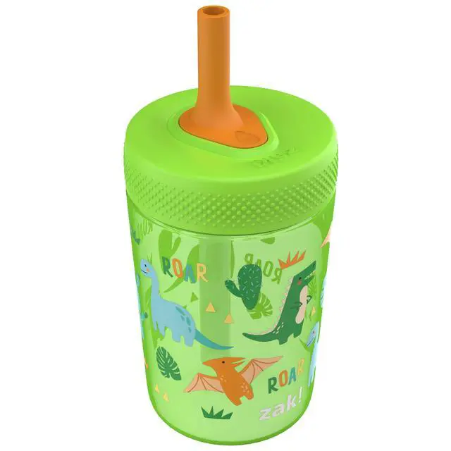 Alt view image 6 of 6 - Zak Designs 12oz Dinosaur Straw Tumbler, Leak-Proof, Easy to Hold