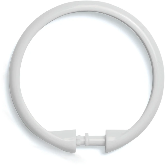 Main image of Kenney Rust-Proof Smooth Plastic Shower Curtain Rings, Set of 12, White