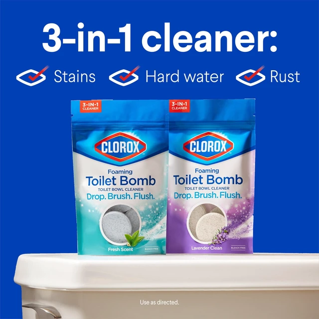Alt view image 5 of 5 - Clorox Foaming Toilet Bomb Toilet Bowl Cleaner, Bleach Free, Fresh Scent, 5 Count