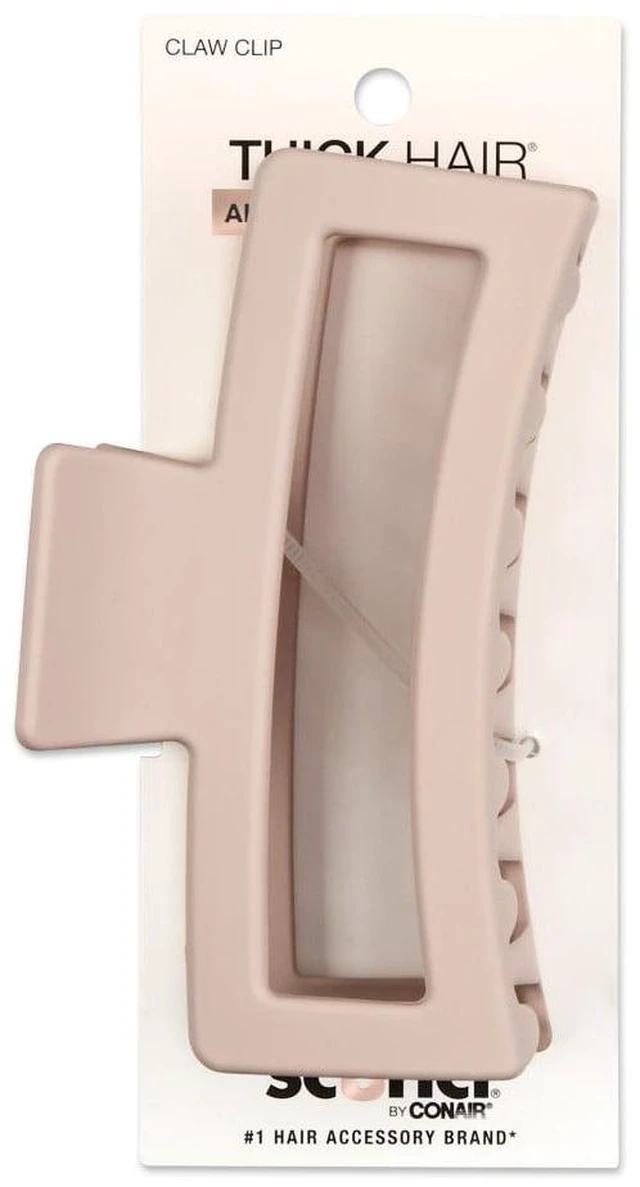 Main image of Scunci Soft Touch Open Cut Rectangle Claw Clip, Blush Beige, 1 Count