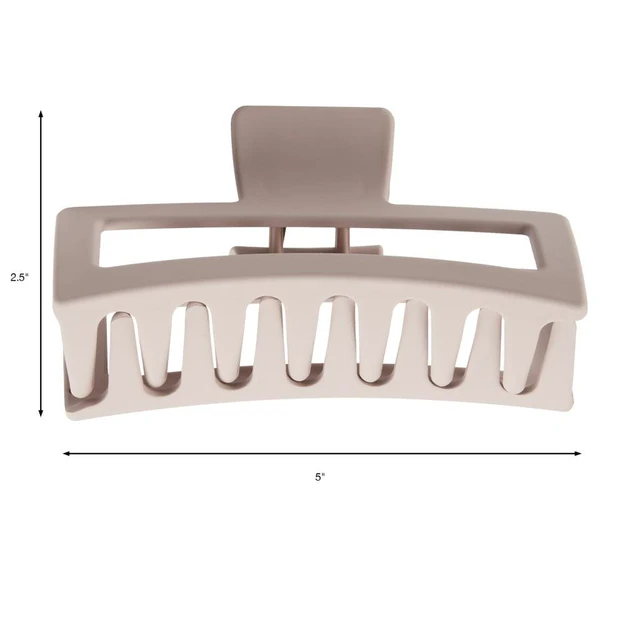 Alt view image 5 of 5 - Scunci Soft Touch Open Cut Rectangle Claw Clip, Blush Beige, 1 Count