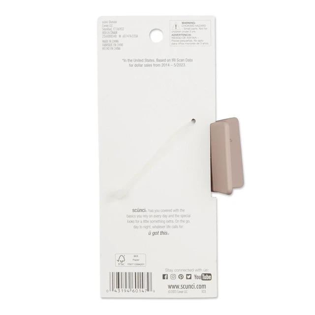 Alt view image 3 of 5 - Scunci Soft Touch Open Cut Rectangle Claw Clip, Blush Beige, 1 Count