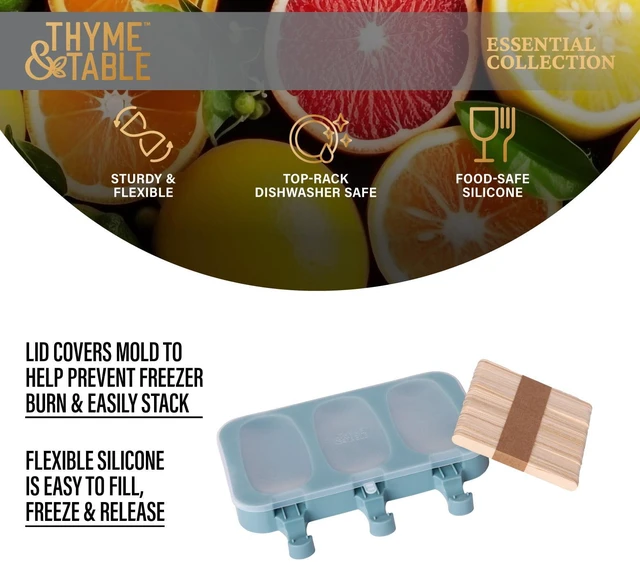 Alt view image 4 of 5 - Thyme & Table Silicone Popsicle Mold with Wooden Sticks, 1 Count per Pack