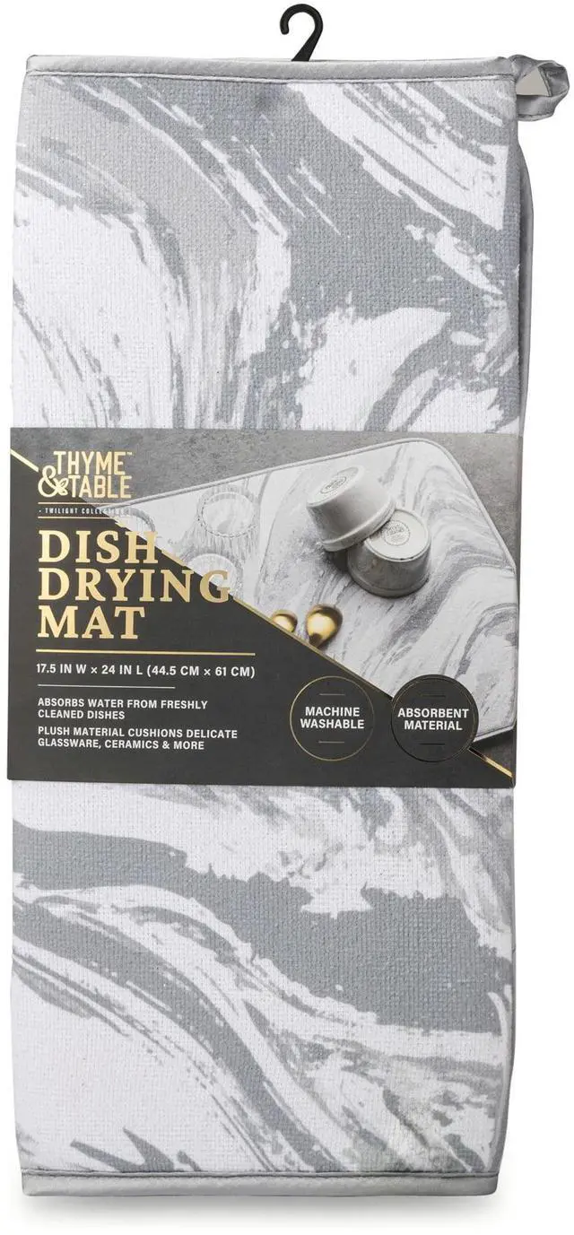 Main image of Thyme & Table Marble Print Dish Drying Mat, 17.5 x 24 Inches