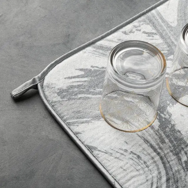 Alt view image 2 of 4 - Thyme & Table Marble Print Dish Drying Mat, 17.5 x 24 Inches