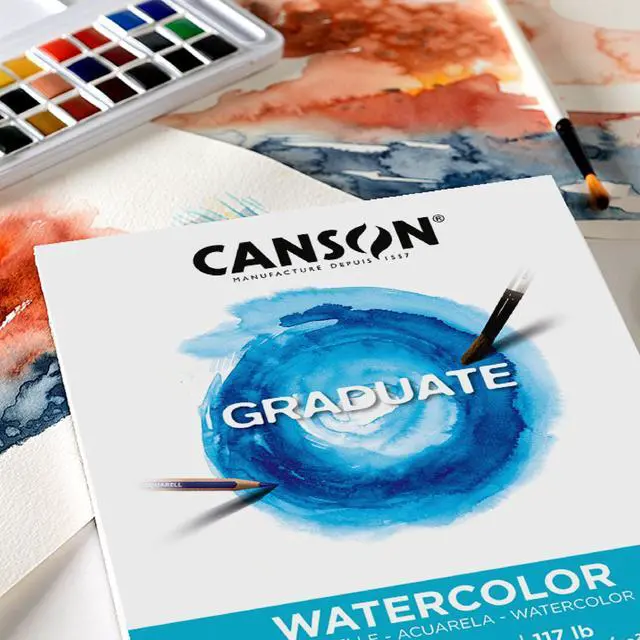 Alt view image 3 of 5 - Canson Graduate 9" x 12" Watercolor Paper Pad (20 Sheets), Art Paper for Adults and Students