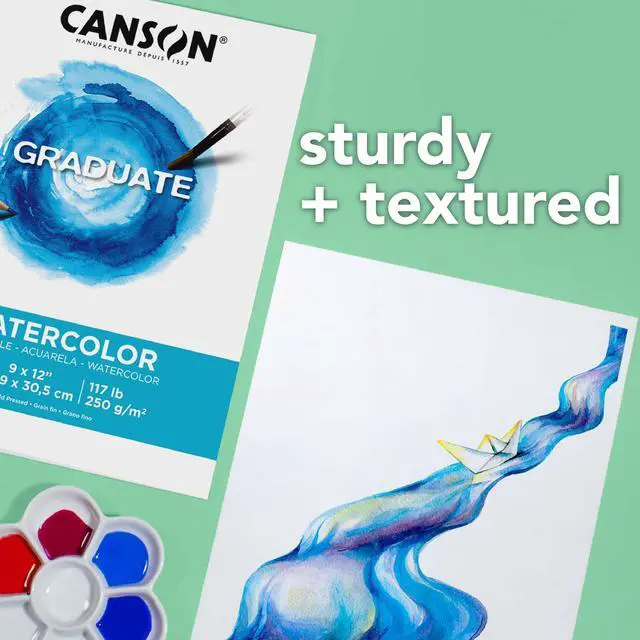 Alt view image 2 of 5 - Canson Graduate 9" x 12" Watercolor Paper Pad (20 Sheets), Art Paper for Adults and Students