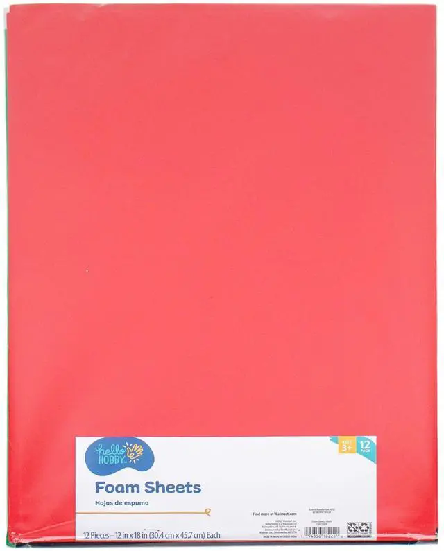 Main image of Hello Hobby Multicolor Rectangle Foam Sheets, 12-Pack
