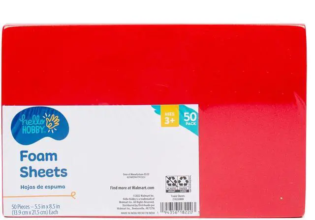 Main image of Hello Hobby Foam Sheets, 50-Pack