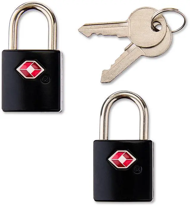 Main image of Protege Key Luggage Locks, Black, Set of 2