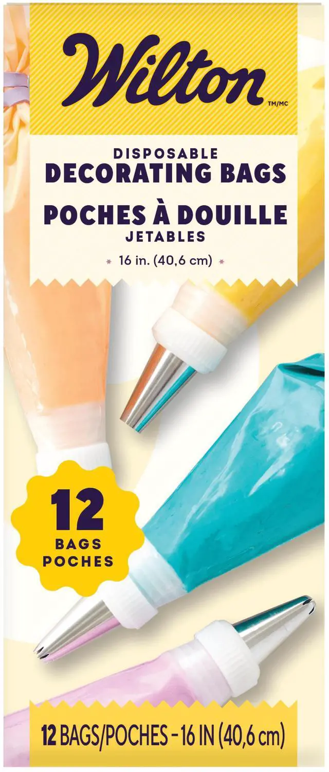 Main image of Wilton 16-inch Disposable Decorating Piping Bags, 12-Count, Plastic