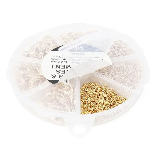 Alt view image 4 of 6 - Cousin DIY 1030-Piece Gold Finish Jump Ring & Lobster Clasp Assortment Metal Jewelry Findings Kit for Bracelet and Necklace Crafts