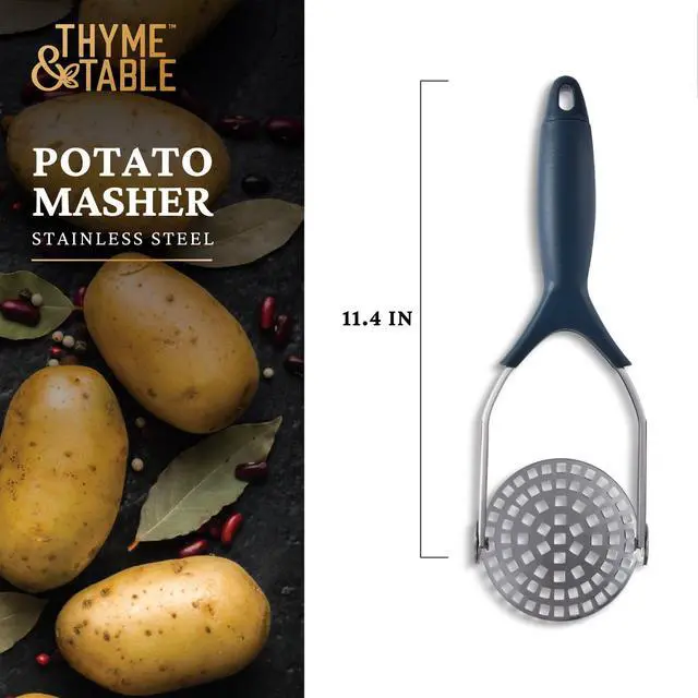 Alt view image 5 of 5 - Thyme & Table Stainless Steel Potato Masher, Blue
