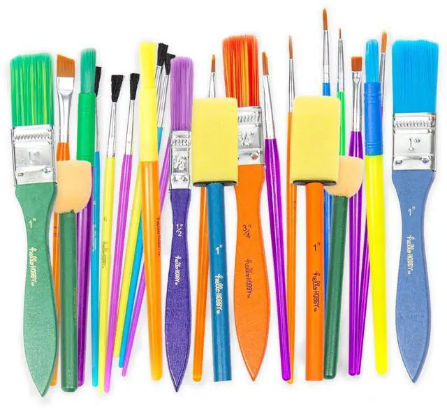 Main image of Hello Hobby Assorted Paint Brushes, 25 Count