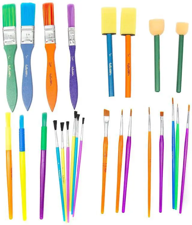 Alt view image 3 of 5 - Hello Hobby Assorted Paint Brushes, 25 Count