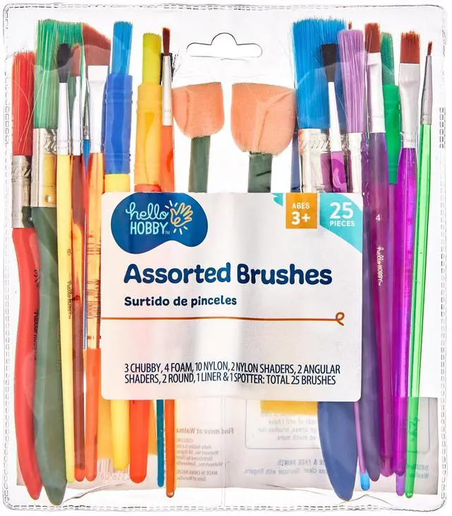 Alt view image 5 of 5 - Hello Hobby Assorted Paint Brushes, 25 Count