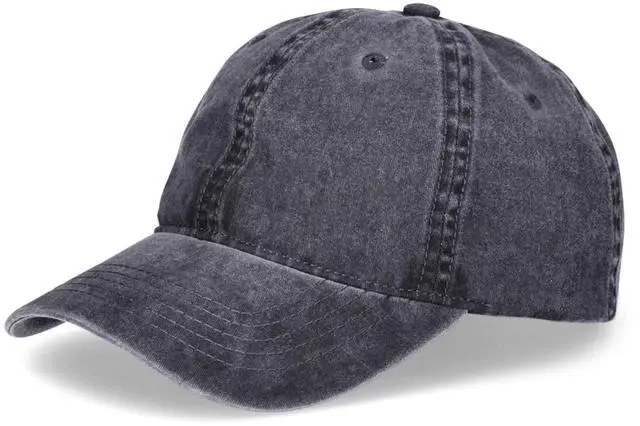 Main image of Time and Tru Women's Washed Cotton Twill Baseball Hat, Black Soot