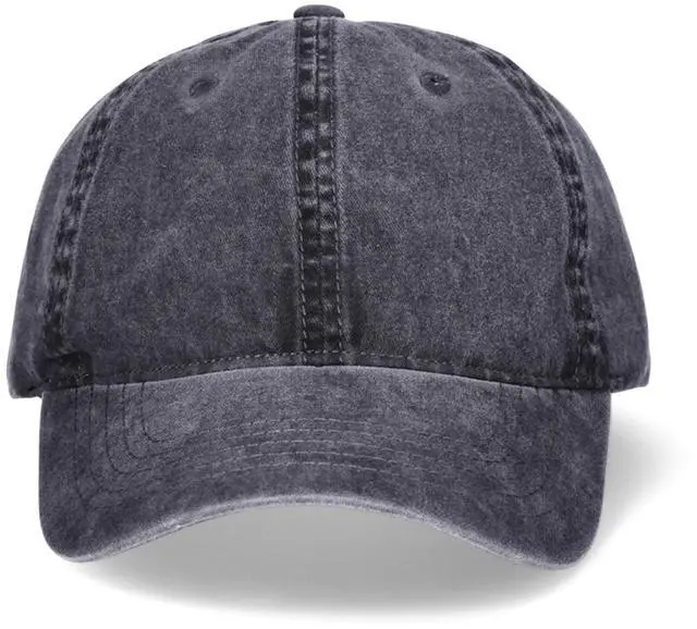 Alt view image 3 of 3 - Time and Tru Women's Washed Cotton Twill Baseball Hat, Black Soot