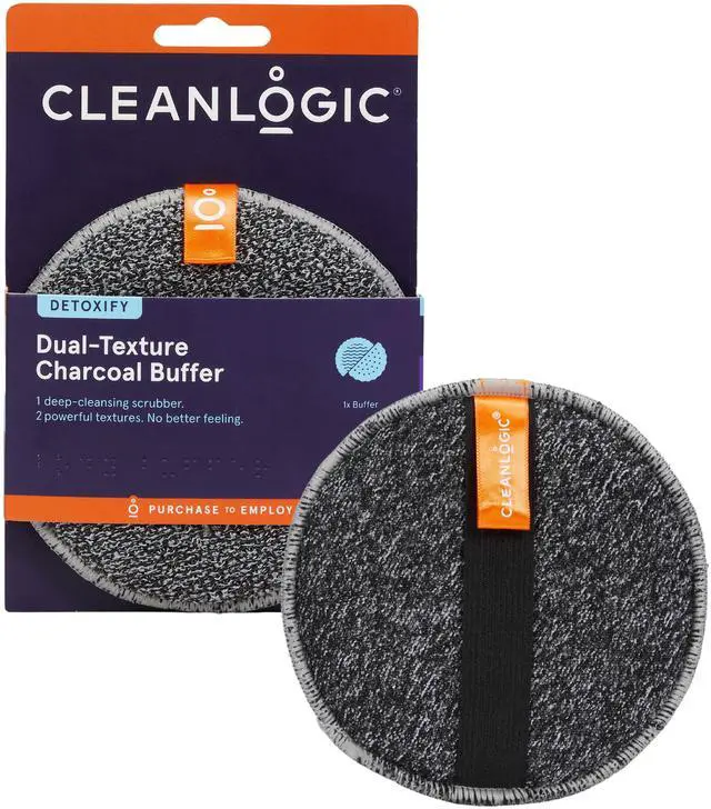 Main image of Cleanlogic Detoxify Dual-Texture Body Buffer, Charcoal-Infused Exfoliating Body Cleanser