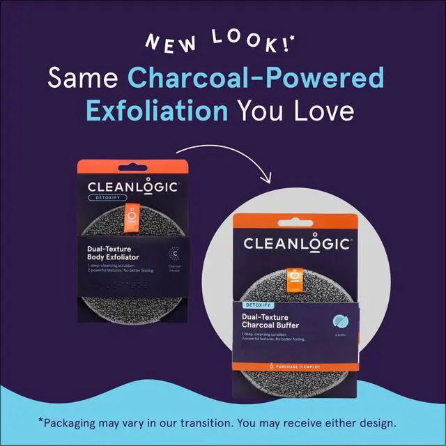 Alt view image 3 of 4 - Cleanlogic Detoxify Dual-Texture Body Buffer, Charcoal-Infused Exfoliating Body Cleanser