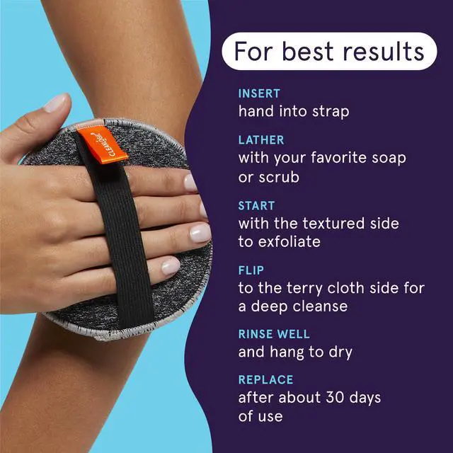 Alt view image 4 of 4 - Cleanlogic Detoxify Dual-Texture Body Buffer, Charcoal-Infused Exfoliating Body Cleanser