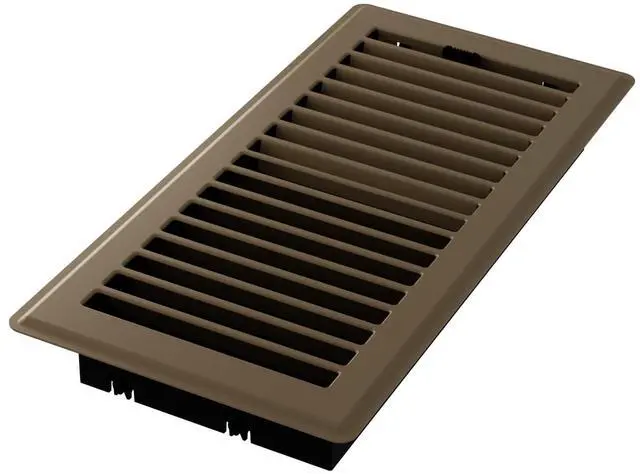 Main image of Imperial 4-inch x 10-inch Chocolate Steel Painted Louvered Floor Register, Powder-coated, with Plastic Boot, 1-way