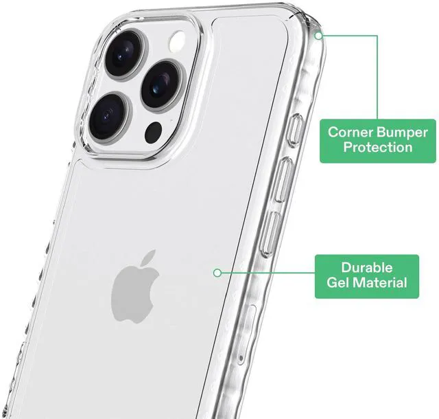 Alt view image 5 of 5 - onn Protective Gel Phone Case for iPhone 16 Pro Max - Clear