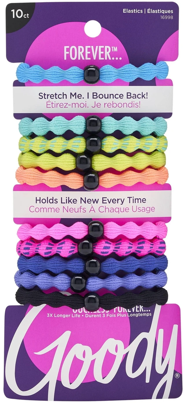 Main image of Goody Ouchless Forever Multicolor Neon Small Hair Elastics, 10-Count Ponytail Holder