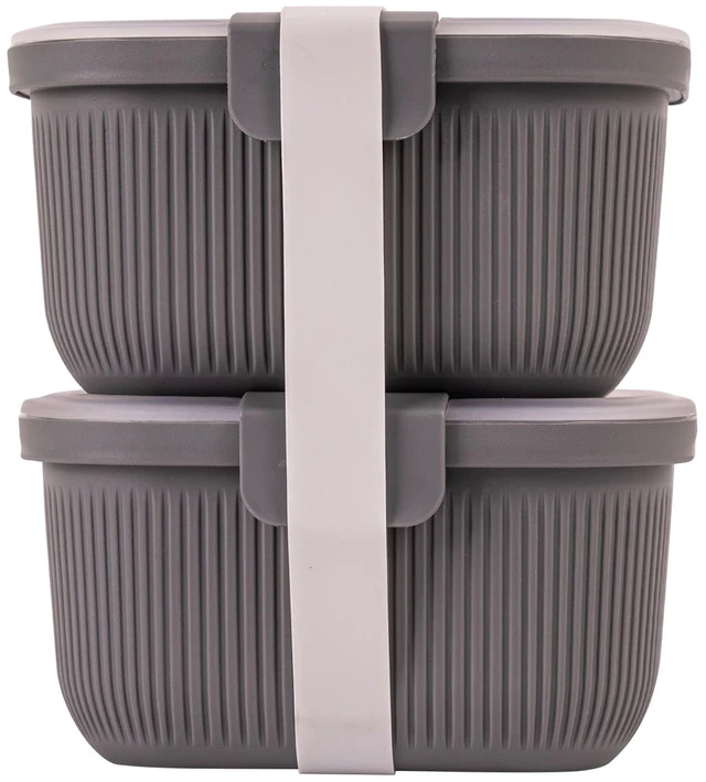 Main image of Mainstays Plastic Bento Snack Container, Rectangle, Gray, 19 oz