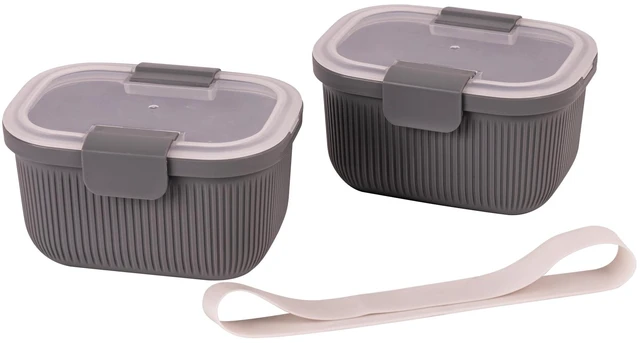 Alt view image 4 of 5 - Mainstays Plastic Bento Snack Container, Rectangle, Gray, 19 oz