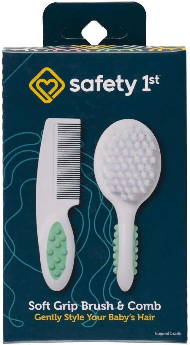 Main image of Safety 1 Soft Grip Brush & Comb, Artic Blue