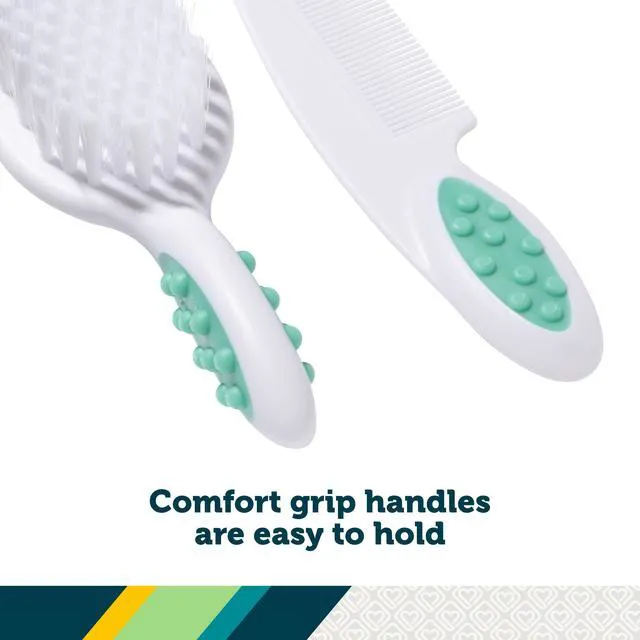 Alt view image 4 of 6 - Safety 1 Soft Grip Brush & Comb, Artic Blue