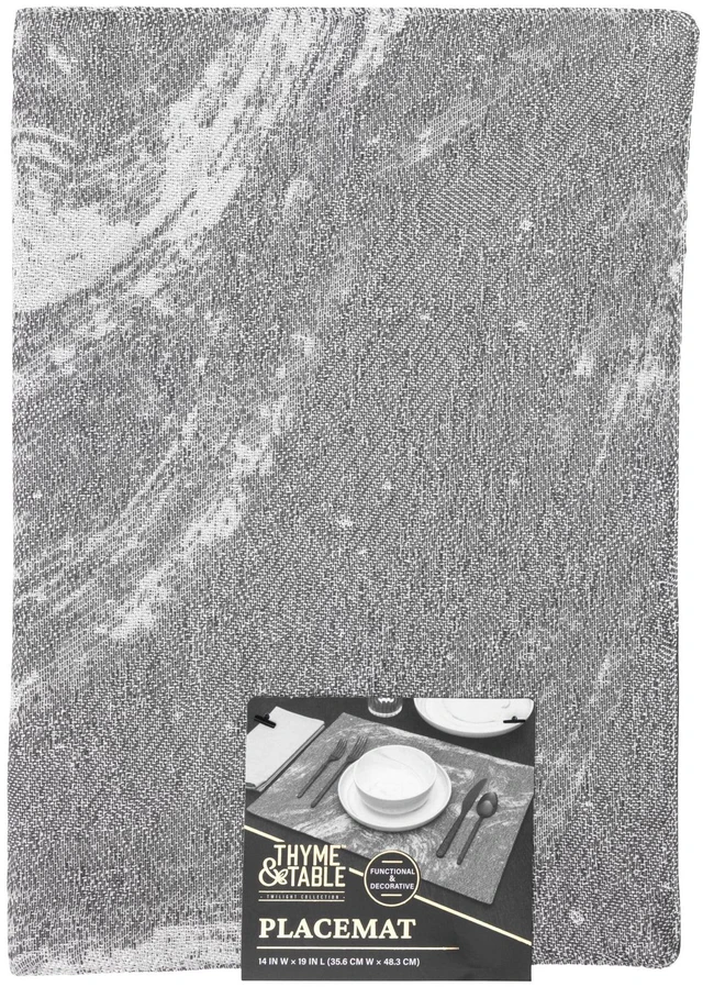 Main image of Thyme & Table Placemat, Gray Marble, 14 in x 19 in