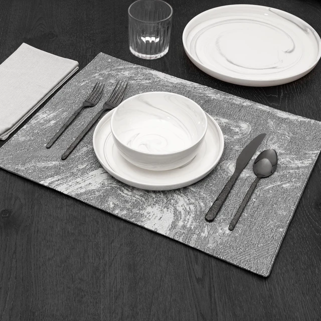 Alt view image 3 of 5 - Thyme & Table Placemat, Gray Marble, 14 in x 19 in
