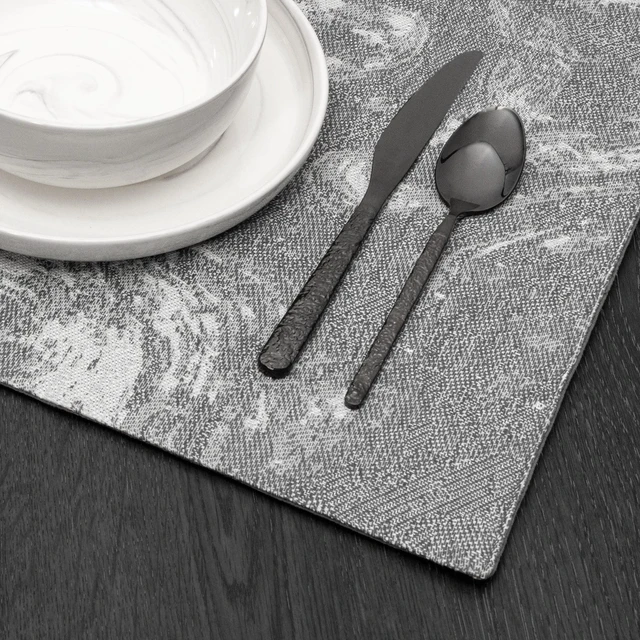 Alt view image 4 of 5 - Thyme & Table Placemat, Gray Marble, 14 in x 19 in