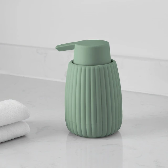 Alt view image 2 of 5 - Mainstays Rubberized Plastic Ribbed Soap Pump, Green