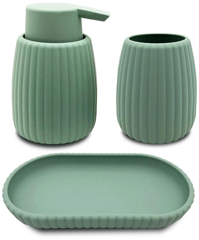 Alt view image 5 of 5 - Mainstays Rubberized Plastic Ribbed Soap Pump, Green