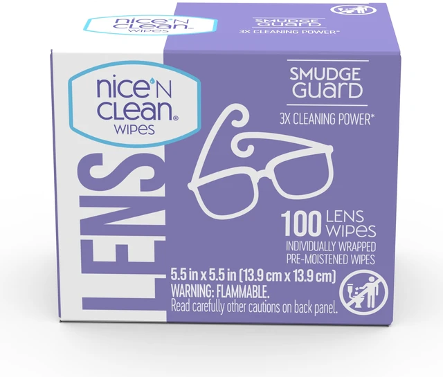 Alt view image 5 of 6 - Nice 'N Clean Smudgeguard Glasses Cleaning Wipes, Pre-Moistened Lens Wipes (100)