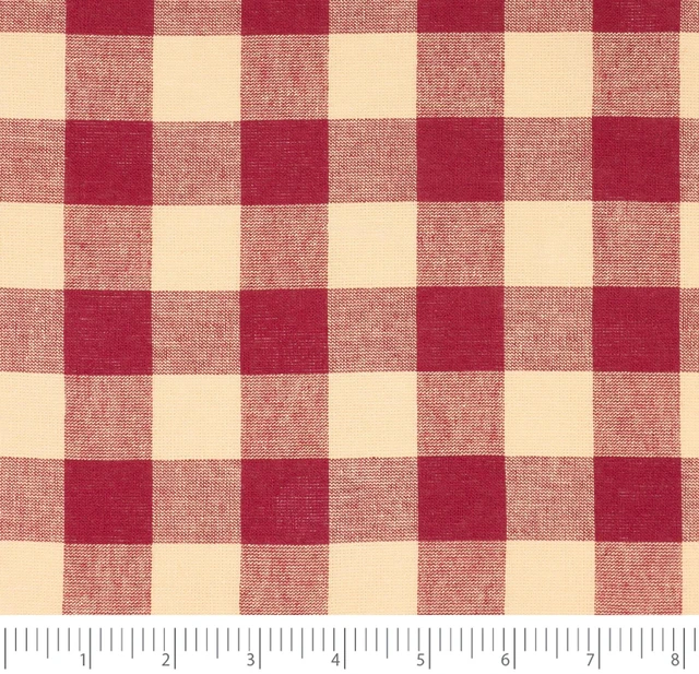 Main image of Waverly Inspirations Cotton 44" Homespun 1"Buffalo Plaid Red Color Sewing Fabric by the Yard