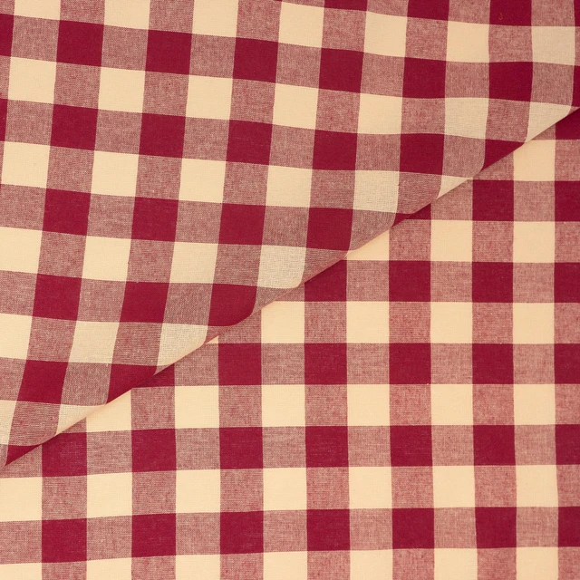 Alt view image 2 of 3 - Waverly Inspirations Cotton 44" Homespun 1"Buffalo Plaid Red Color Sewing Fabric by the Yard