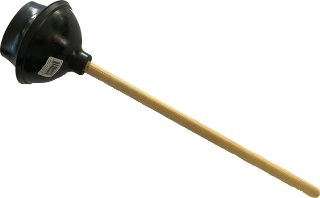 Alt view image 5 of 5 - Kendik Rubber Toilet Plunger with Wood Handle. Clears Toilets, Sinks, Drains.