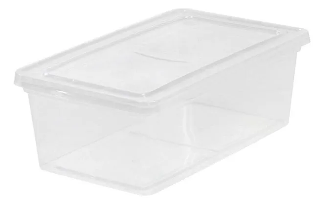 Main image of IRIS USA 6 Qt. Plastic Storage Bins with Lids, Clear, Stackable Totes, Containers