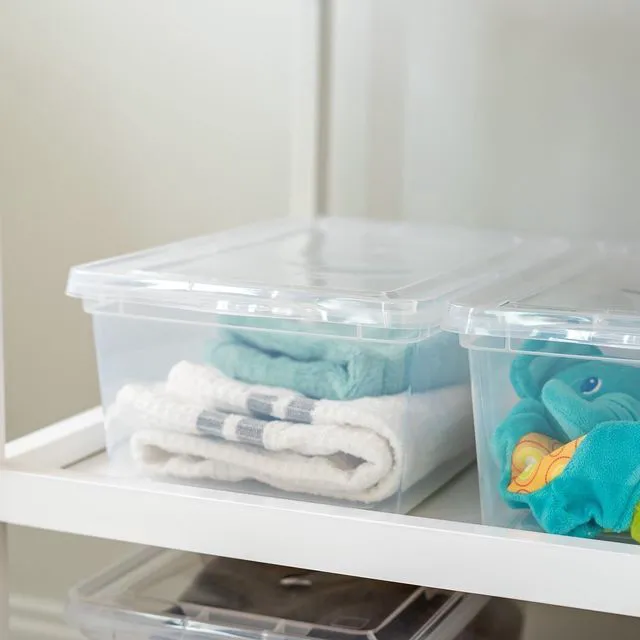 Alt view image 3 of 6 - IRIS USA 6 Qt. Plastic Storage Bins with Lids, Clear, Stackable Totes, Containers