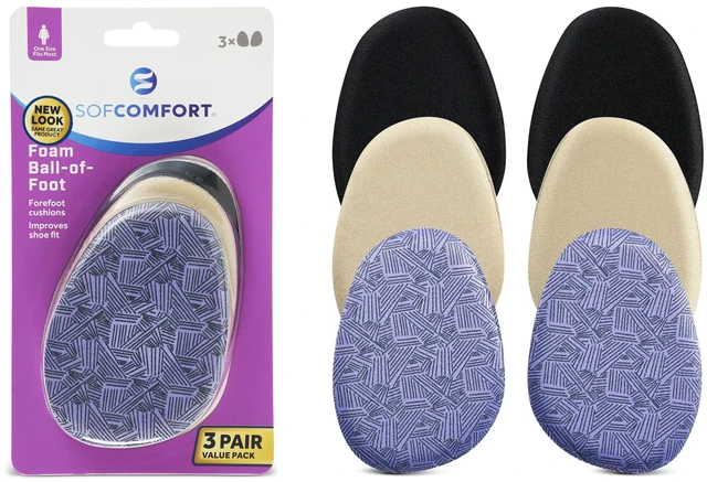 Main image of Sof Comfort Ball-of-Foot Fashion Foam Cushion 3-Pack, Women's One Size Fits All