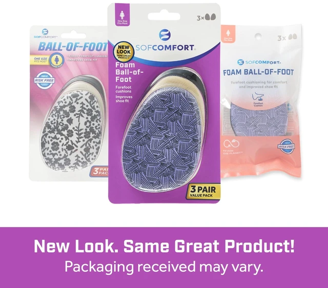 Alt view image 4 of 6 - Sof Comfort Ball-of-Foot Fashion Foam Cushion 3-Pack, Women's One Size Fits All