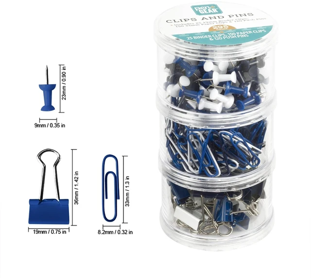 Alt view image 5 of 6 - Pen + Gear Clips and Pins Set, 295 Count, Assorted Color, Size (19mm, 33mm) Model 595466225