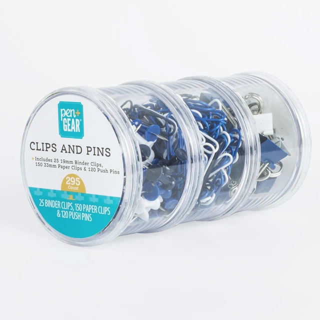 Alt view image 2 of 6 - Pen + Gear Clips and Pins Set, 295 Count, Assorted Color, Size (19mm, 33mm) Model 595466225